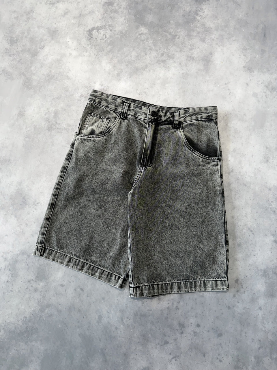 BERMUDA JEANS JORTS "DARK GREY" - 3073