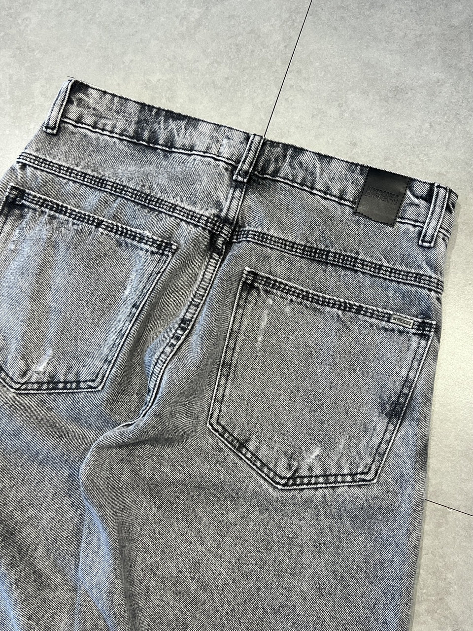 BERMUDA JEANS JORTS "GREY STONE" - 9060