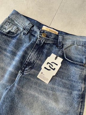 BERMUDA JEANS JORTS "BLUE FADE" - 2821
