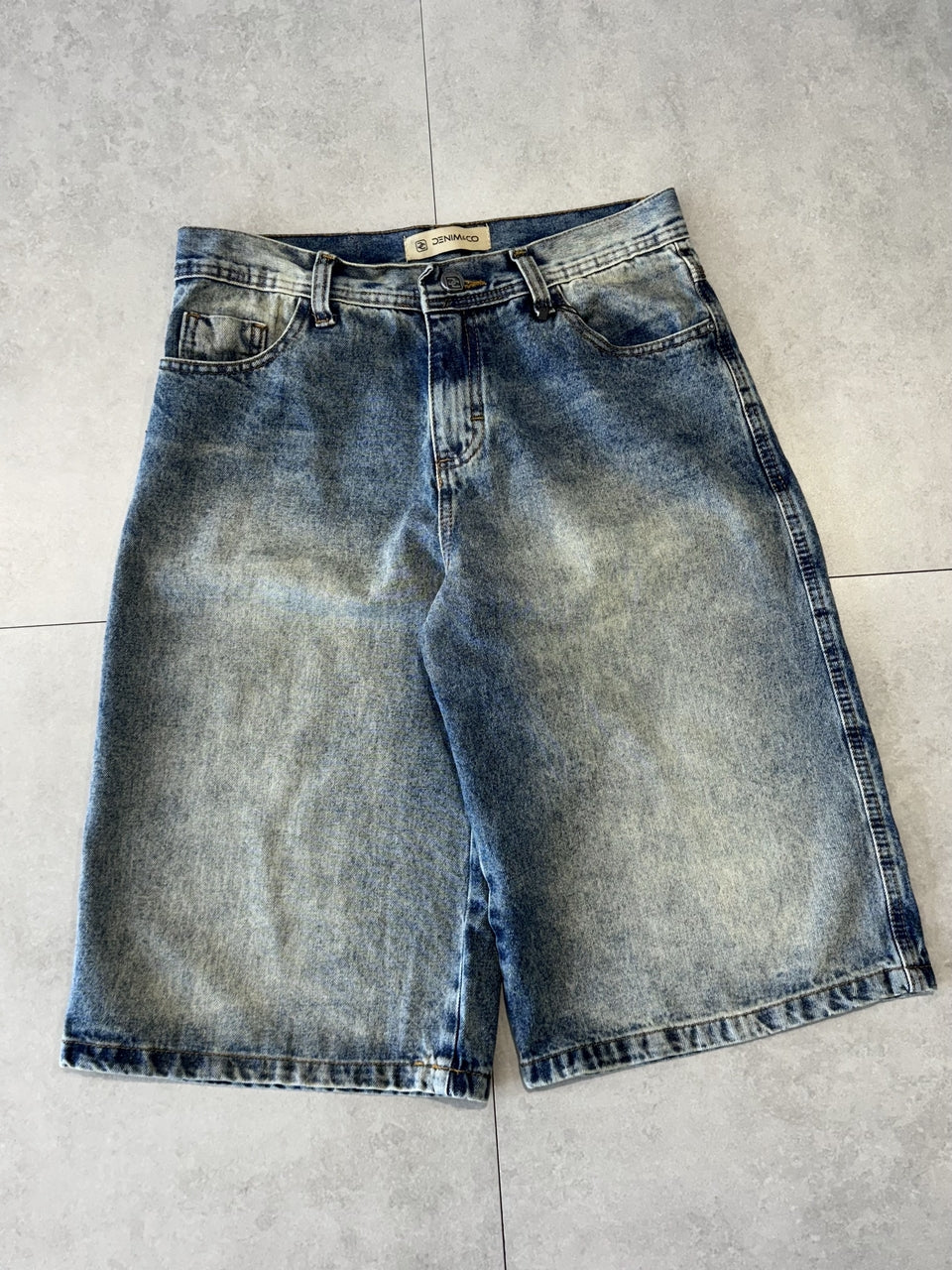 BERMUDA JEANS JORTS "BLUE FUSION" - 400
