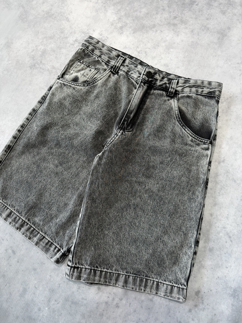 BERMUDA JEANS JORTS "DARK GREY" - 3073
