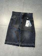 BERMUDA JEANS JORTS "BLACK FLARE" - 9081