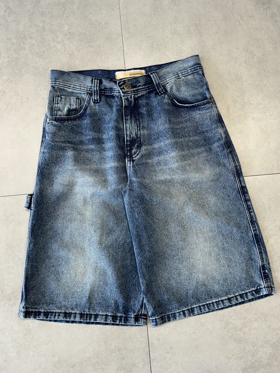 BERMUDA JEANS JORTS "BLUE FADE" - 2821
