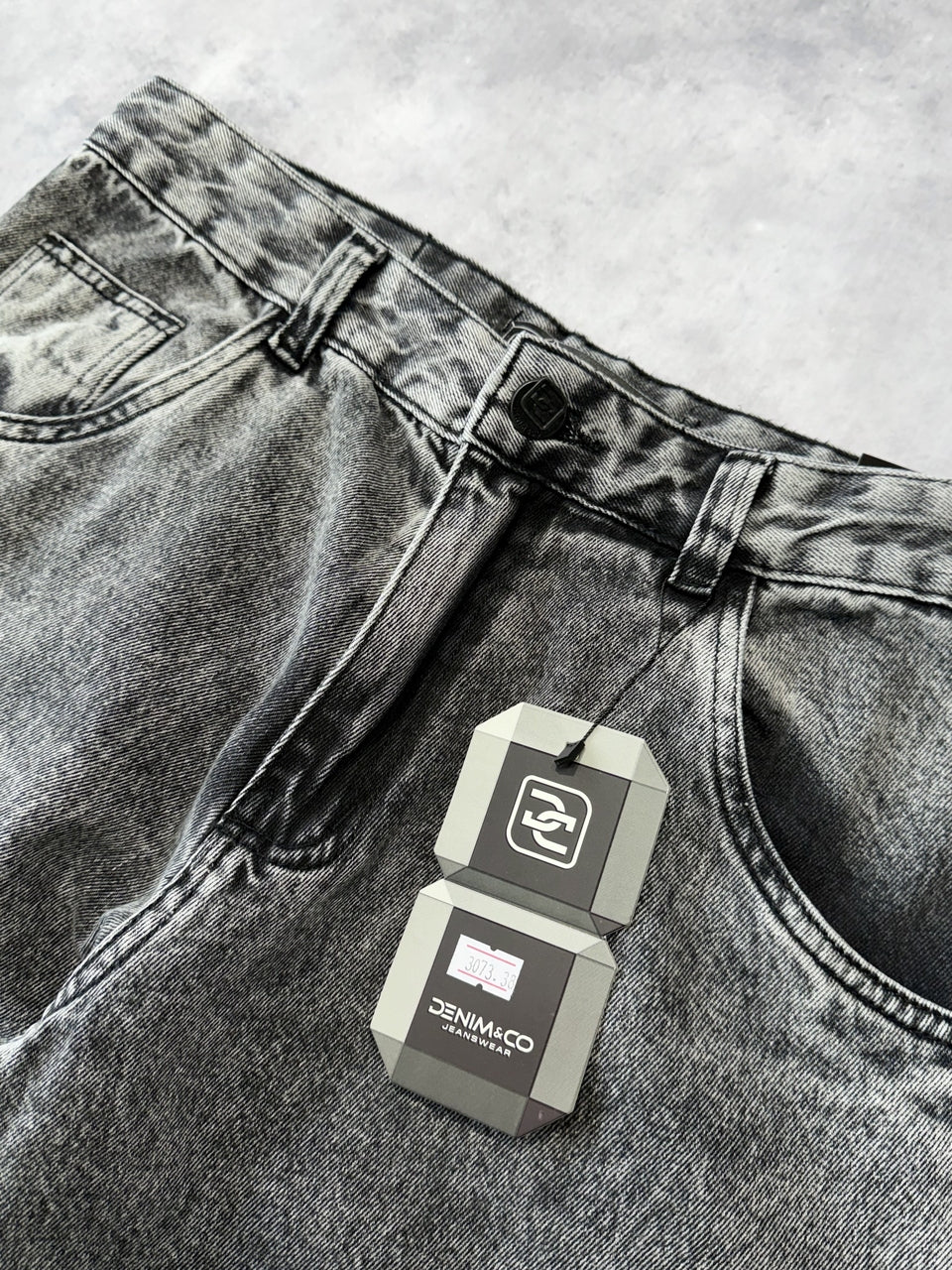 BERMUDA JEANS JORTS "DARK GREY" - 3073