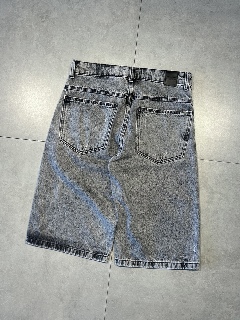 BERMUDA JEANS JORTS "GREY STONE" - 9060