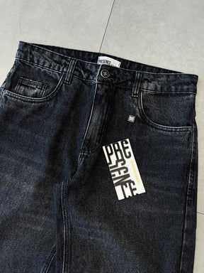 BERMUDA JEANS JORTS "SMOKY BLACK" - 9077