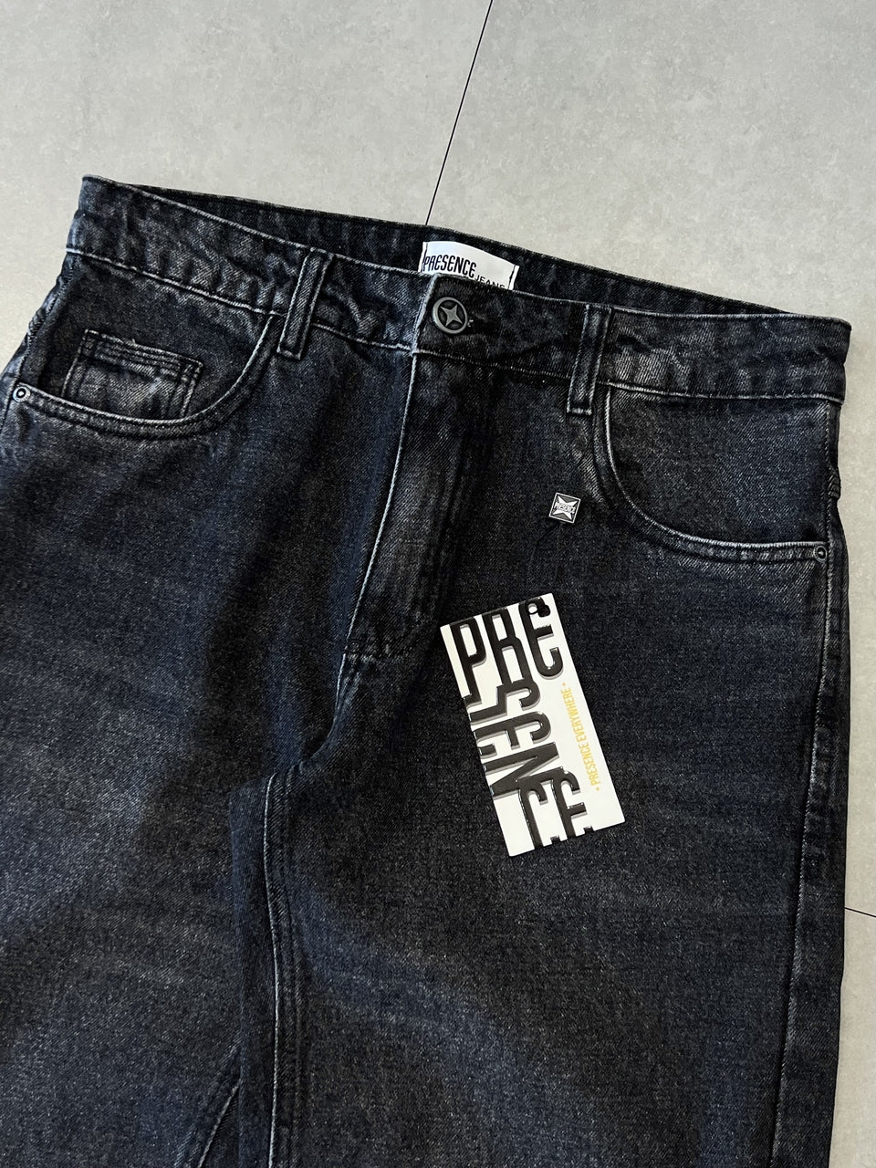 BERMUDA JEANS JORTS "SMOKY BLACK" - 9077