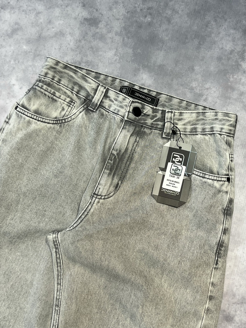 CALÇA JEANS BAGGY "CLEAN GREY" - 6081