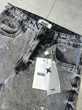 BERMUDA JEANS JORTS "GREY STONE" - 9060