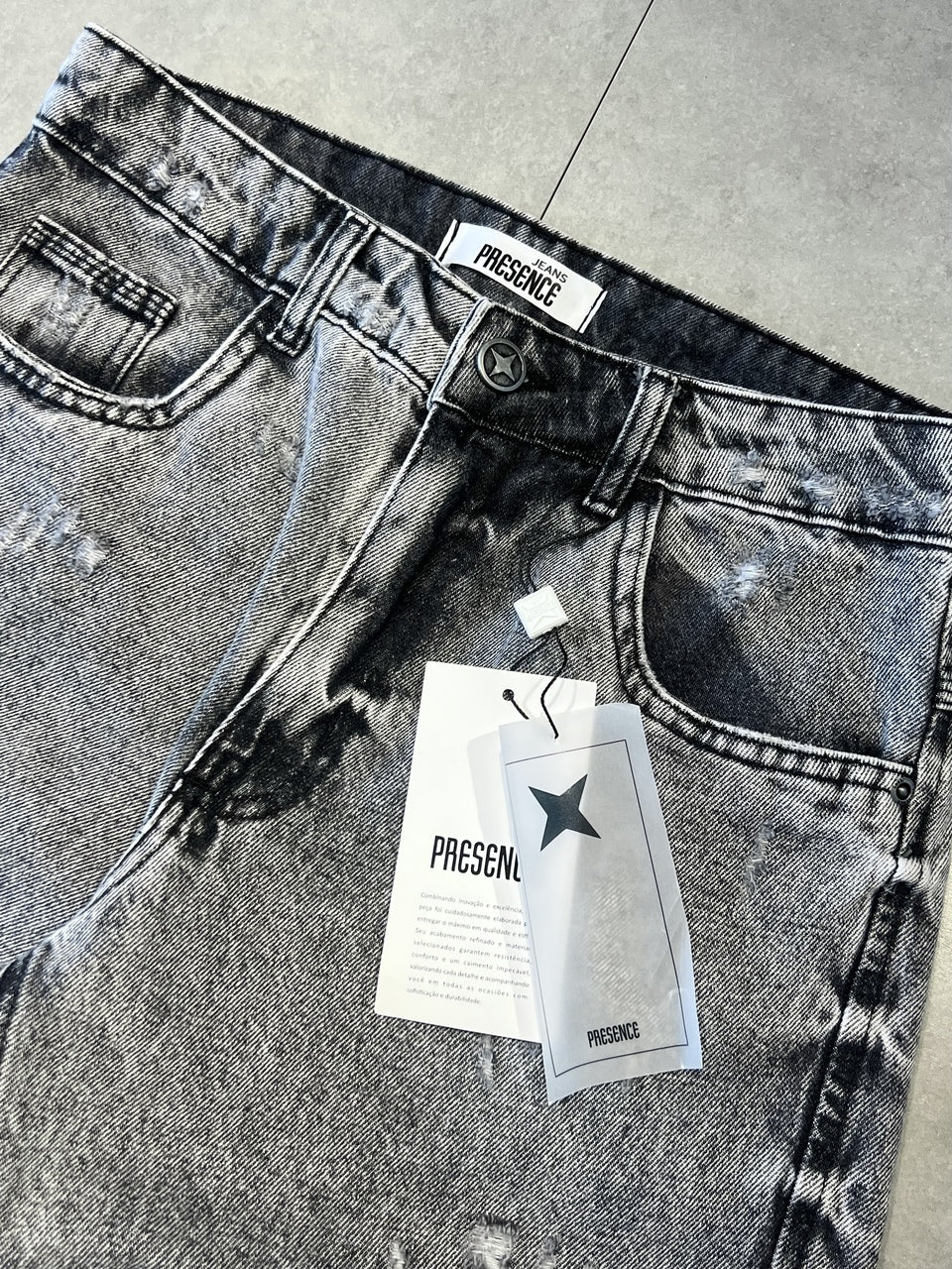 BERMUDA JEANS JORTS "GREY STONE" - 9060