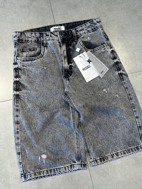 BERMUDA JEANS JORTS "GREY STONE" - 9060